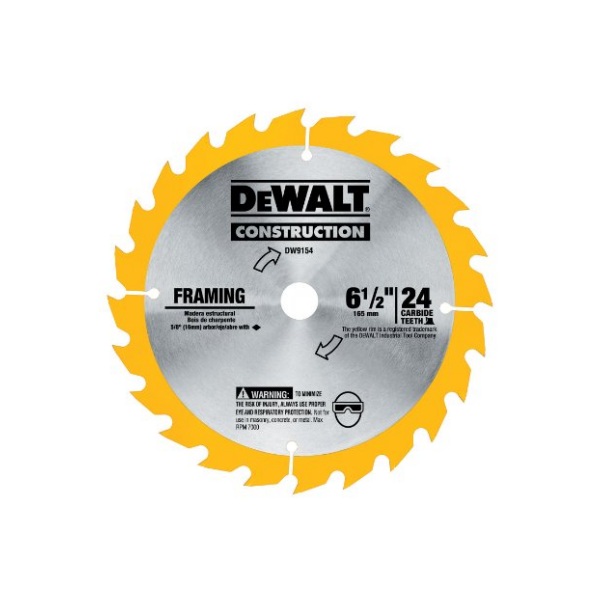 6-1/2IN 24TOOTH DEWALT CORDLESS BLADE - Cons/Steel Saw Blades